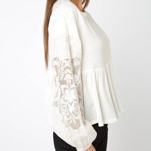 Free People Penny Embroidered Lace Tee